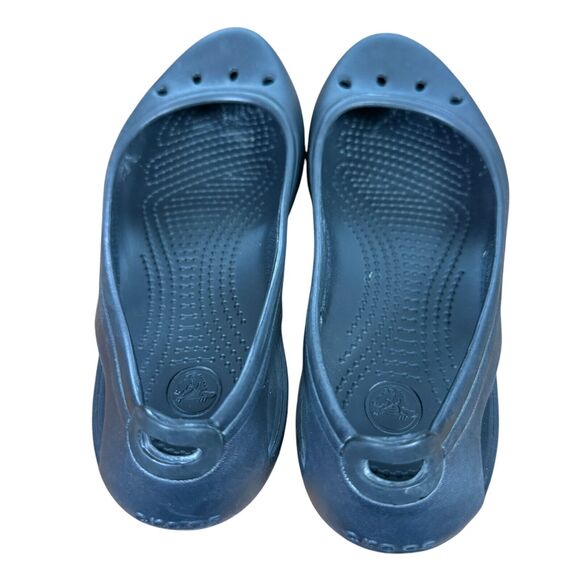 Crocs Kadee Womens Black Rubber Flats Slip On Round Toe Shoes Comfort sz 7 - Picture 10 of 16